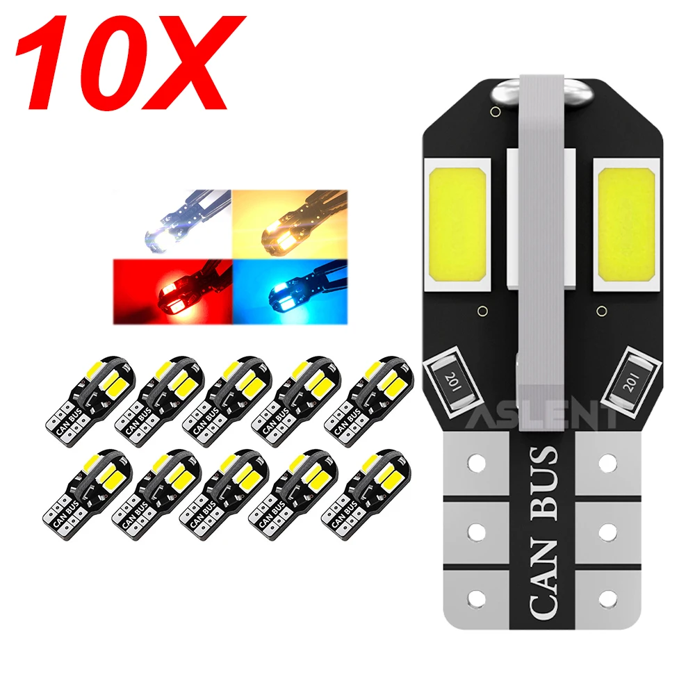 

2x W5W T10 LED CANBUS No Error 5W5 12V 5W 600Lm Супер яркий салон автомобиля Боковой фонарь 194 3030 SMD Автоматическая лампа Белый Янтарный Красный