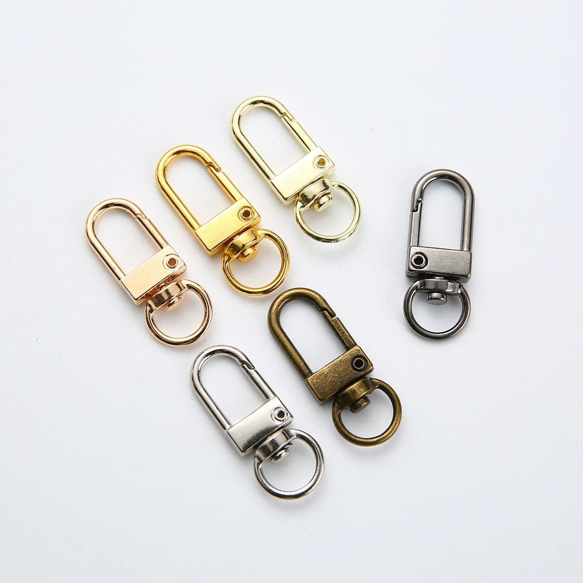 10/50/100pcs Rotating Dog Buckle Gold Lobster Clasps Hooks For DIY Jewelry Making Key Ring Chain Accessories Supplies Wholesale