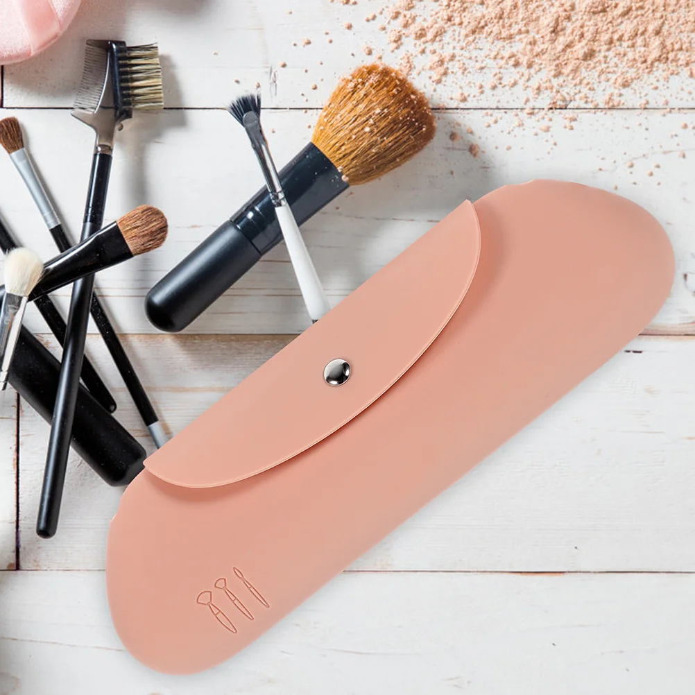 2Pcs Silicone Makeup Brush Organizer Waterproof Tear Resistant Case for Travel Storage Holds Face Brushes Compact Beauty Tool