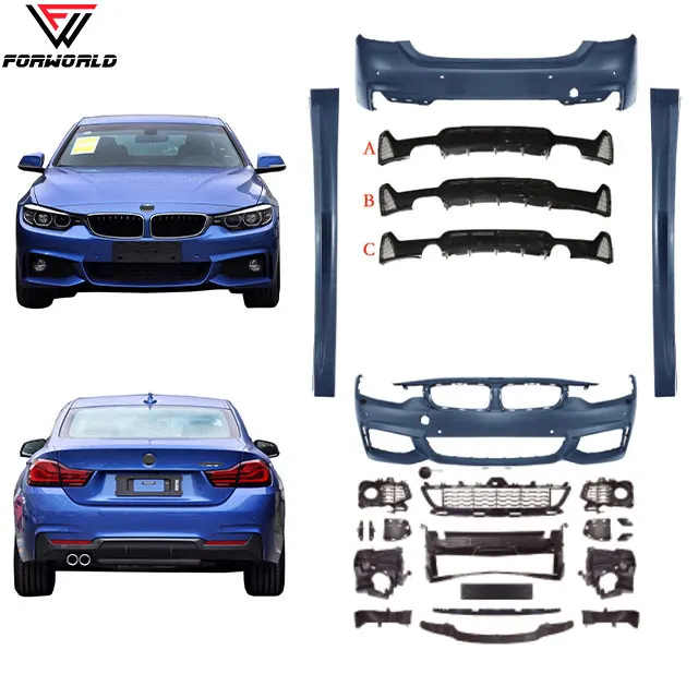 

for 4 Series F32 F33 F36 14-19 to MT Factory Car Parts Front Rear Bumper One-one Wide Kit Full Complete Bodykit Upgrade