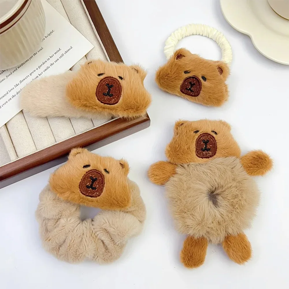 

Повязка на голову для девочек, аксессуар для волос, милая пушистая повязка с капибарой, резинки для волос, заколки, повязки для волос, подарок на день рождения для любителей капибар