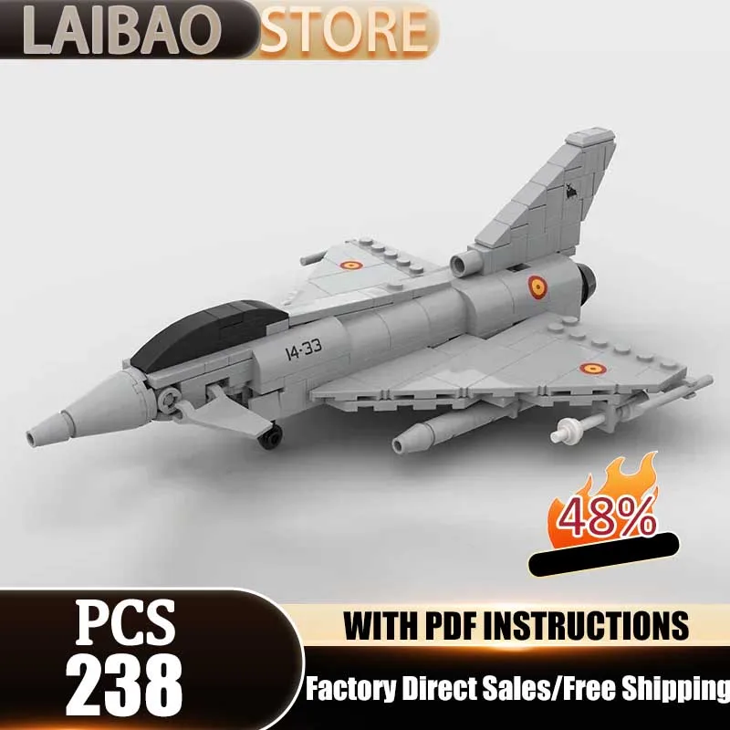 

Military Series Moc Building Blocks 1:72 Scale Eurofighter Typhoon Model Technology Aircraft Bricks Assembly Fighter Toy For