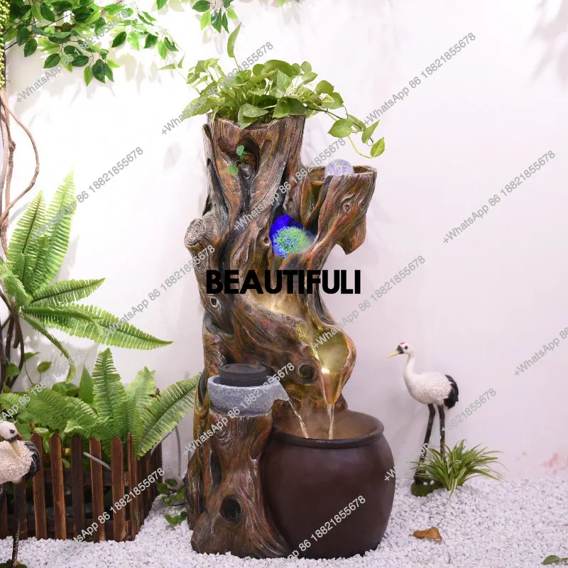 Flowing water fountain ornament living room staircase corner balcony circulating water landscaping opening housewarming ceremony