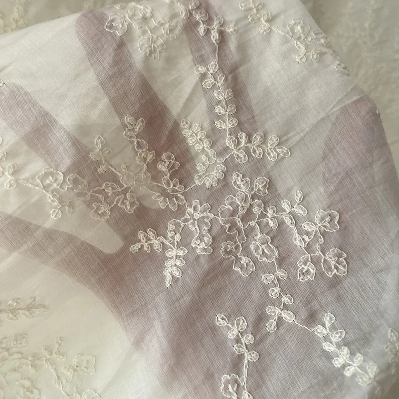 قماش قطني مطرز بعرض 1.3 متر، إكسسوارات قماش الأزهار، نسيج الملابس، مادة فستان الزفاف بعرض كامل SC110 #1