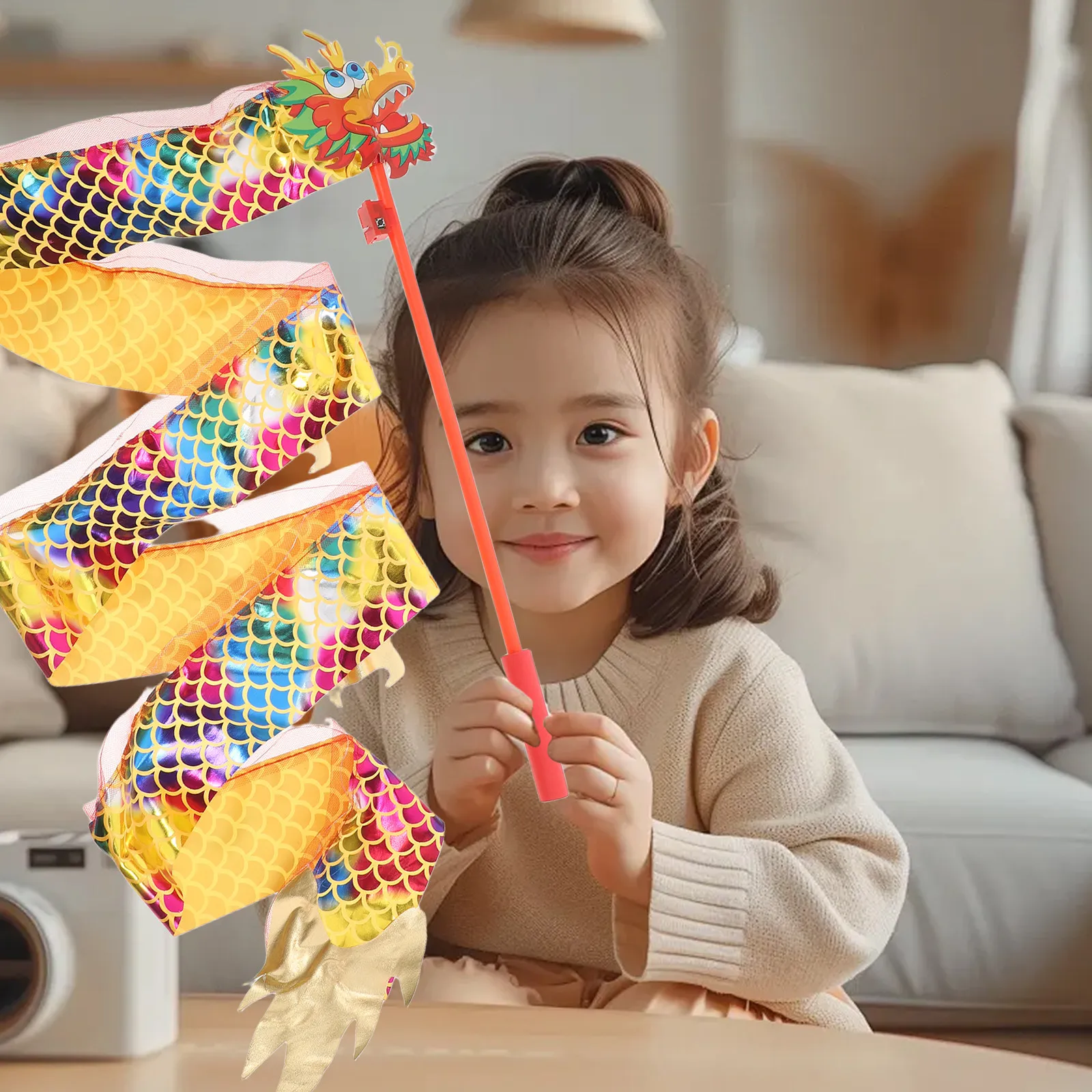 1Pcs Luminous Colorful Rhythmic Gymnastics Ribbon for Baton Twirling Kids Gym Ribbon Streamers Dancing Streamers