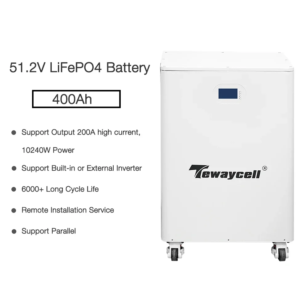 Lithium Solar Battery Pack 20KWH 48V 51.2V 200AH 300AH 400AH Lifepo4 Battery Cells For Home Energy Storage System