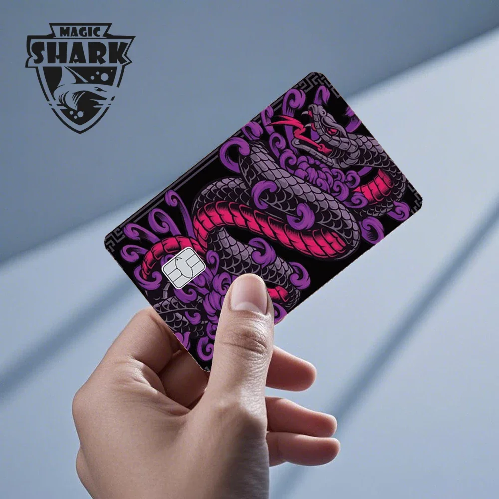 Magic Shark Dog Meme Hunter Snake Stonks 3M Matte PVC Front Sticker Film Cover Skin for Bank Debit Credit Card