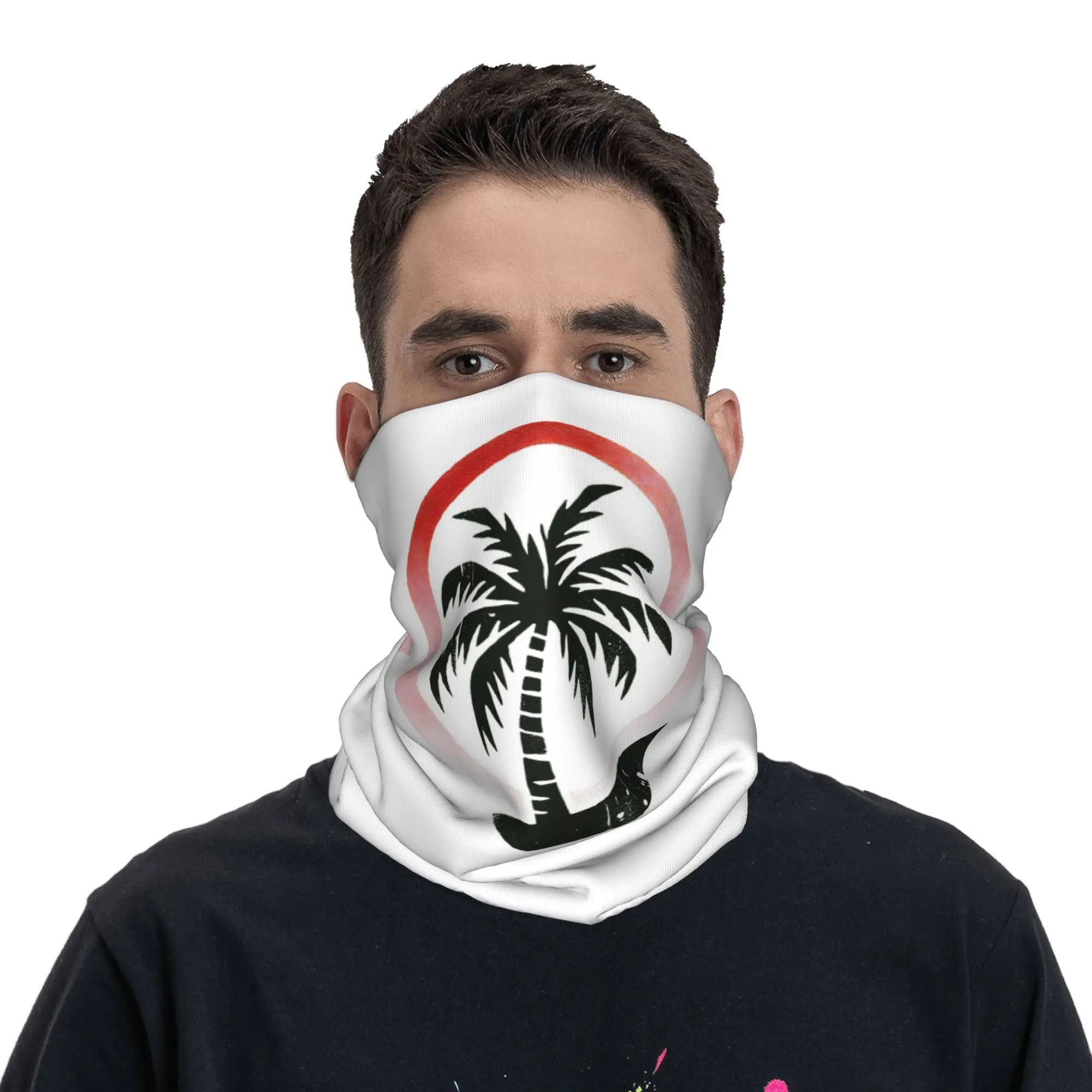 Palm Tree of Sunset for Bright Colors Bandana Neck Gaiter Printed Mask Scarf Multifunction Face Mask Outdoor Sports Unisex Adult