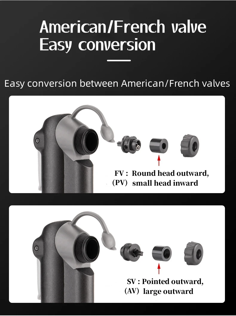 GIYO Original Bicycle Inflator Outdoor Accessories Barometer Mini Portable Pump For Schrader Valve French Valve SV (AV) PV(FV)