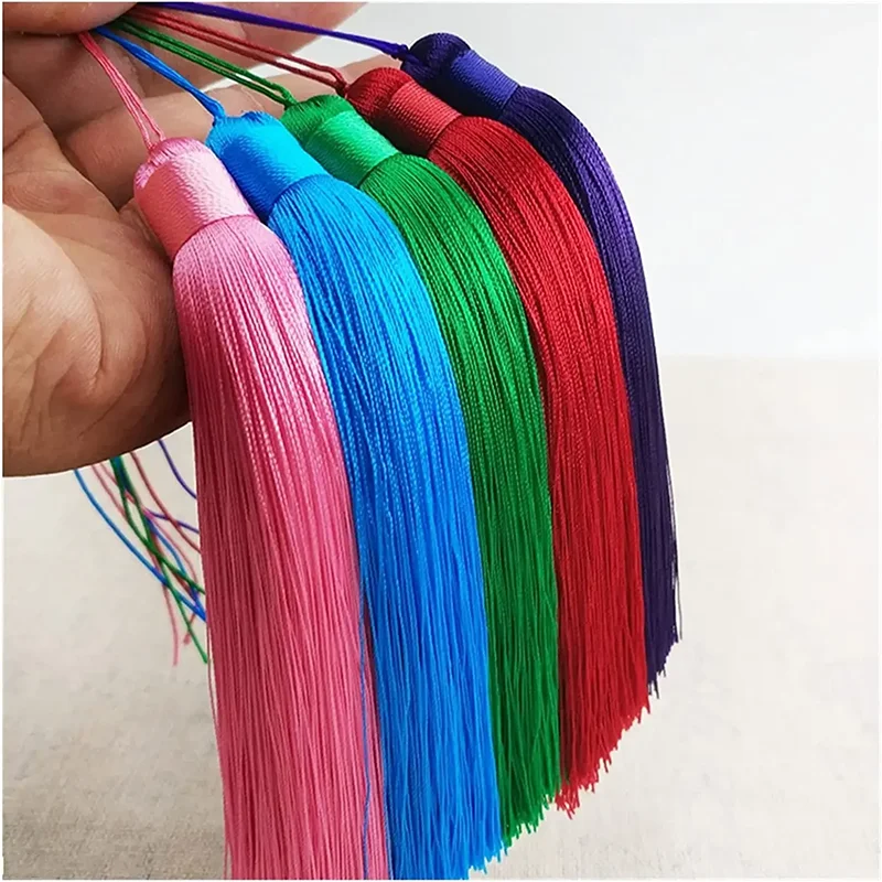 12cm Silk Tassel Polyester Hanging Ring Silk Rope Tassels Fringe Trim DIY Sewing Accessories Home Curtain Pendant Decoration