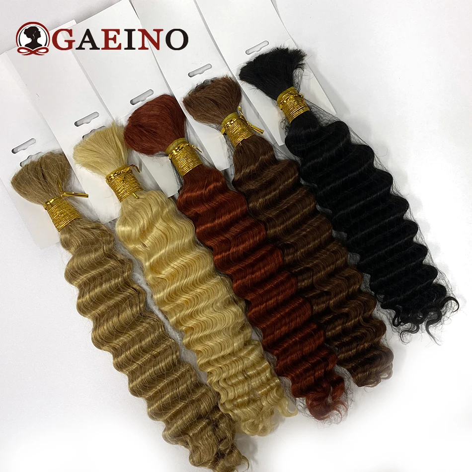 Bulk Human Hair No Weft Remy Bulk Human Hair Deep Wave Human Hair For Braiding 100% Unprocessed No Weft Human Hair Salon Quality