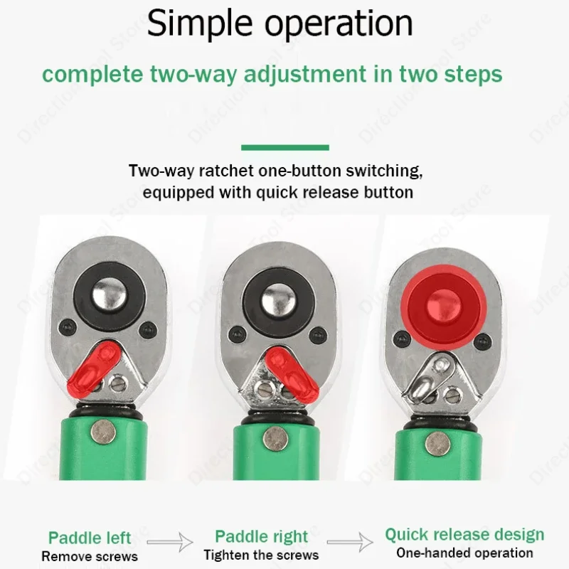 2-210N.m Torque Wrench 1/2 3/8 1/4 Precise Reversible Ratchet Torques Key Professional Bicycle Motorcycle Car Automotive Tool