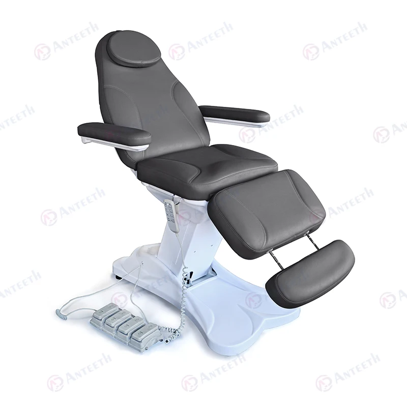 Economy Salon Furniture Facial Bed 3 4 Motors Grey Adjustable Treatment Table With Foot Control Lash Spa Electric Beauty Bed