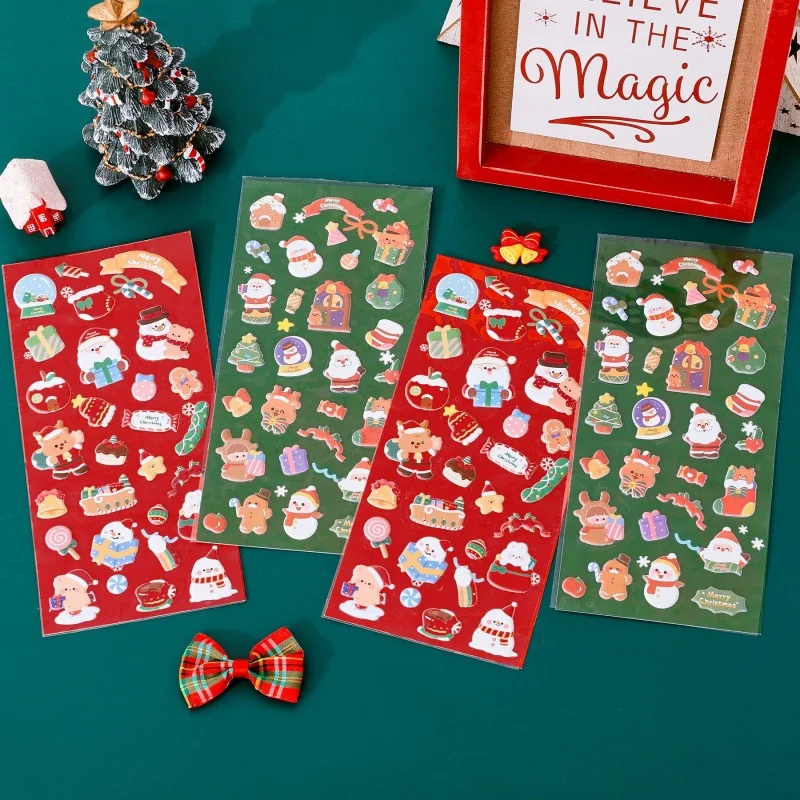 

40pcs/lot Kawaii Christmas Santa Claus Elk Snowman Stickers Creative Scrapbooking DIY Diary Decorative Sticker Album Stick Label