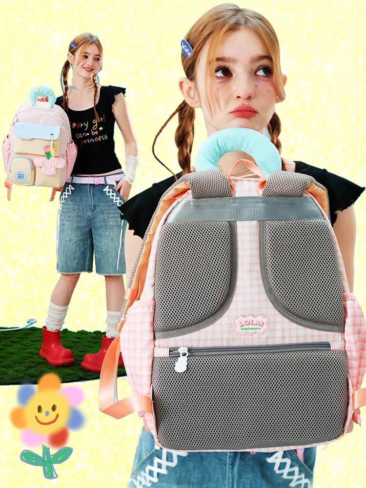 

Design 2025 Spring New Sweet Lady Sle Large Capaci Lightweight Bapa for Junior High School Girls School Bag