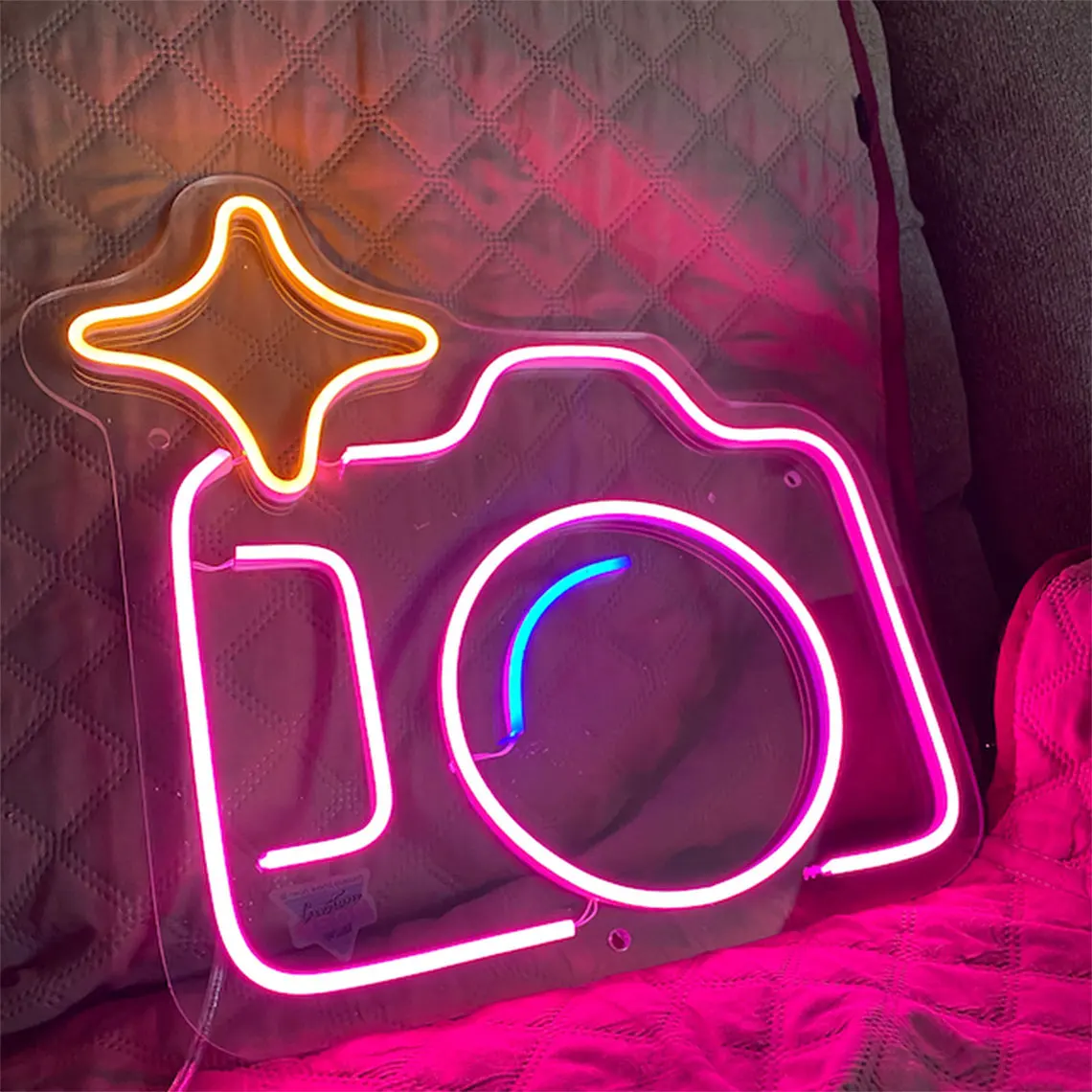 Custom Camera Neon Sign for Wall Art Decor Kids Girl Bedroom Live Room Sign Bar Beer Club Business Shop Neon