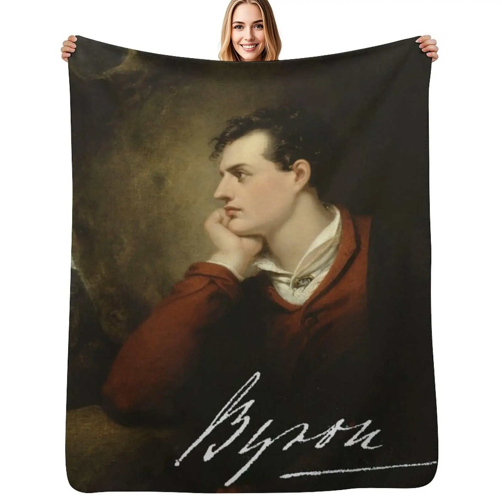 

Lord Byron - Romantic poet Throw Blanket Portable Lightweight Blanket for Travel Camping