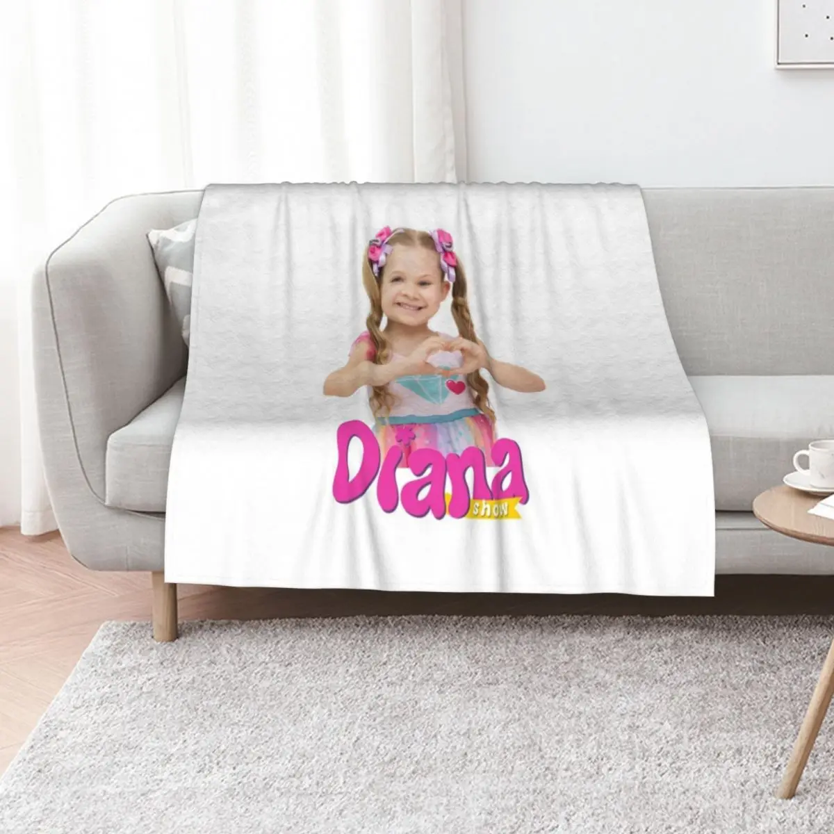 

best selling The Kids Diana Show, Diana,Kids Diana Show , Cute Love Diana Throw Blanket Retros Softest Bed Blankets