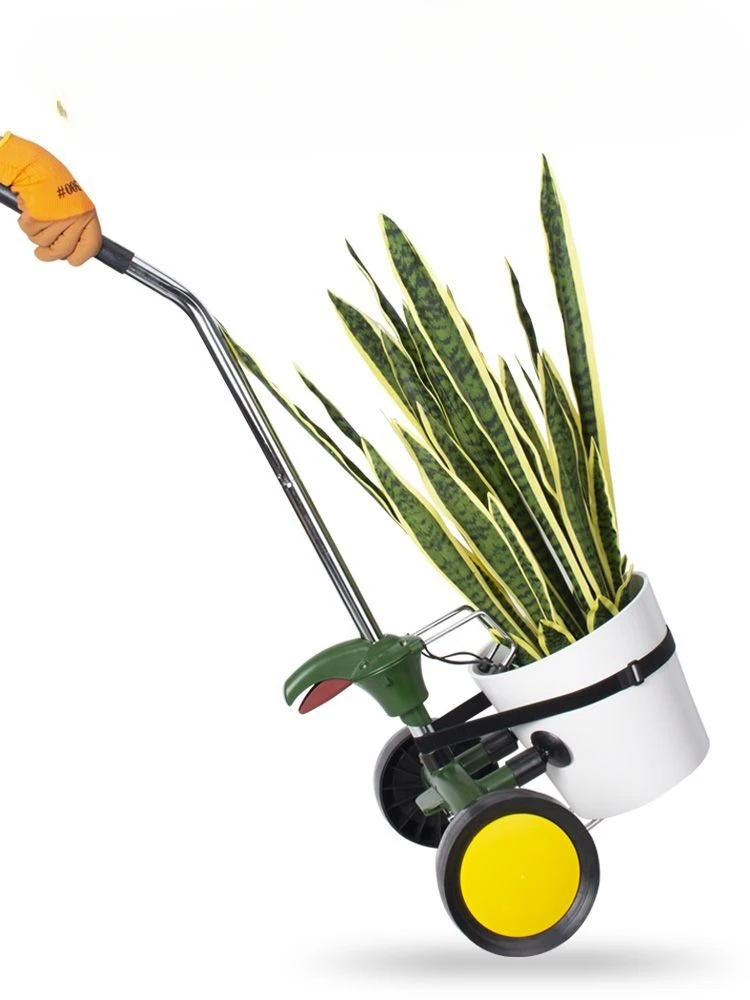 Labor-saving Single Flower Pot Dolly, Mobile Transport Trolley for Household Green Plant Gardening