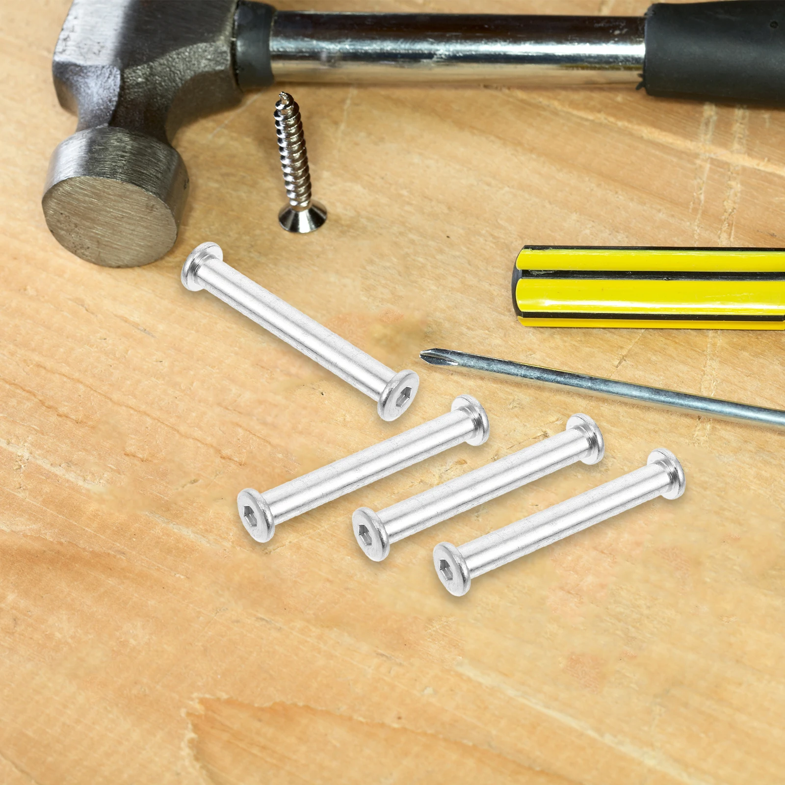 

4 Pcs Fixing Screws Metal Shaft Rivets Cantilever Patio Umbrella Bolt down Base