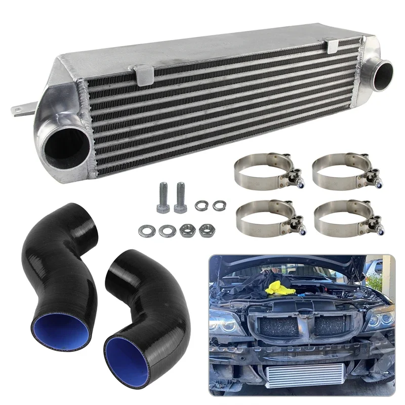 Bar & Plate  Twin Turbo Intercooler w/ Hose Kit Fit For BMW N54 3.0L 135i E82/E88 335i/335xi E90/E92/E93 2007-2009 Aluminum