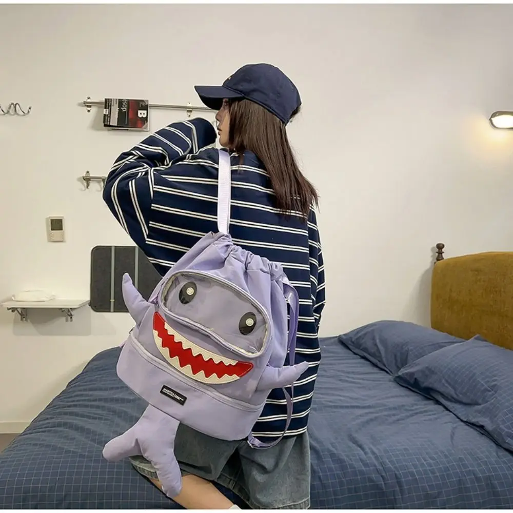 Waterproof Backpack Quick Dry Wet Dry Separation Sports Backpack Multi Compartment Adjustable Straps Shark Bookbag Outddoors
