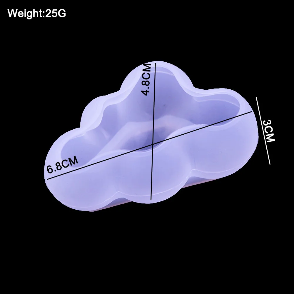 1Pc 25G 3D Clouds Shape Candle Silicone Mold For DIY Soap Making  Handcraft Ornaments High Temperature Resisance