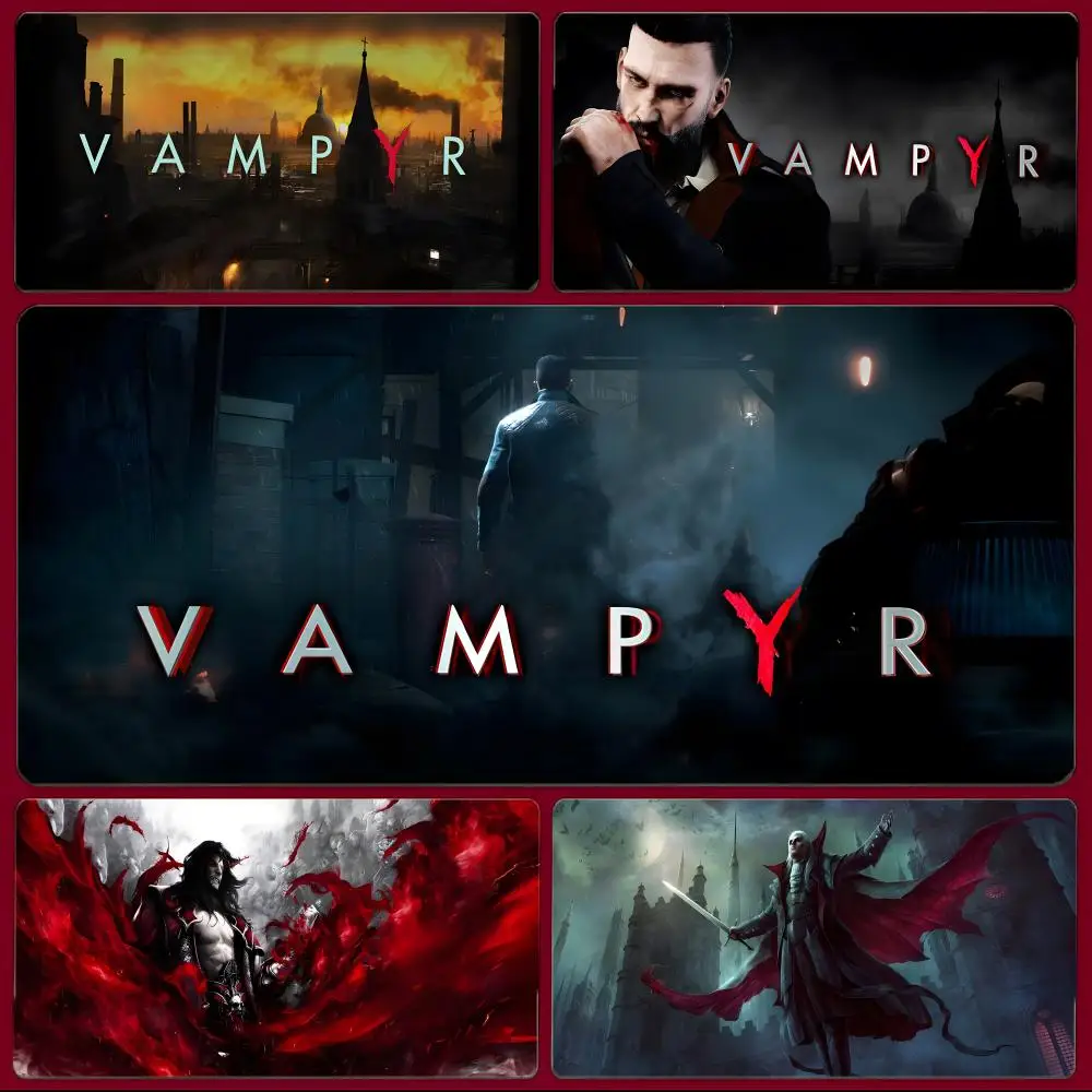 Dark Action Game V-Vampyr Mouse Pad Large Gaming Mousepad with Stitched Edges Thickened Desk Mat PC