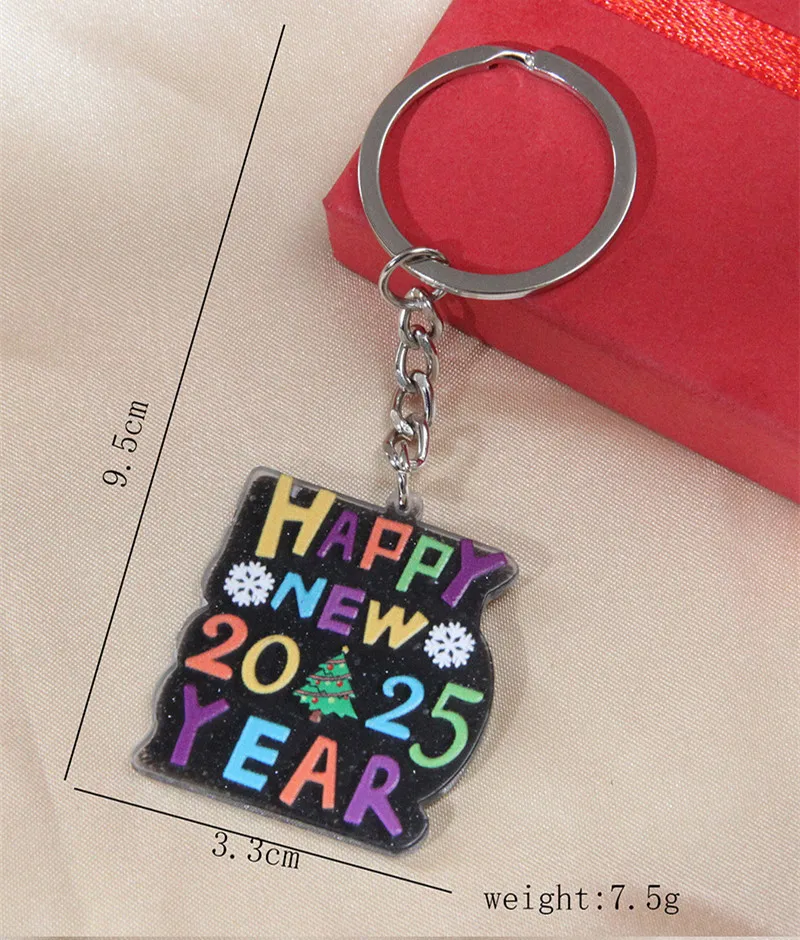 Kymyad Fashion KeyChain For Christmas Gifts Bag Charms Colorful Christmas Clothes Letter Key Holder For Women Men Accessories