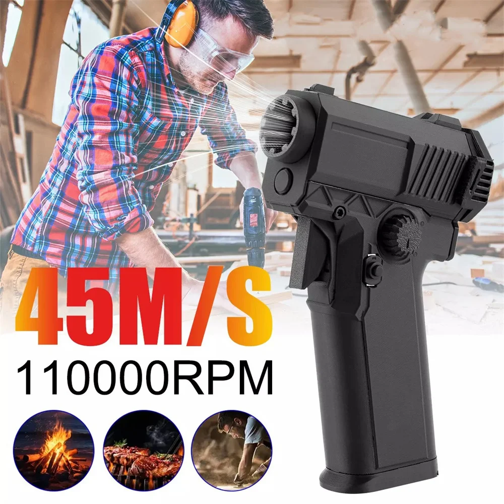 

45m/s Mini Turbo Jet Fan 110000 RPM Brushless Motor Powerful Airflow Violent Air Blower USB Rechargeable Dust Cleaning Tools