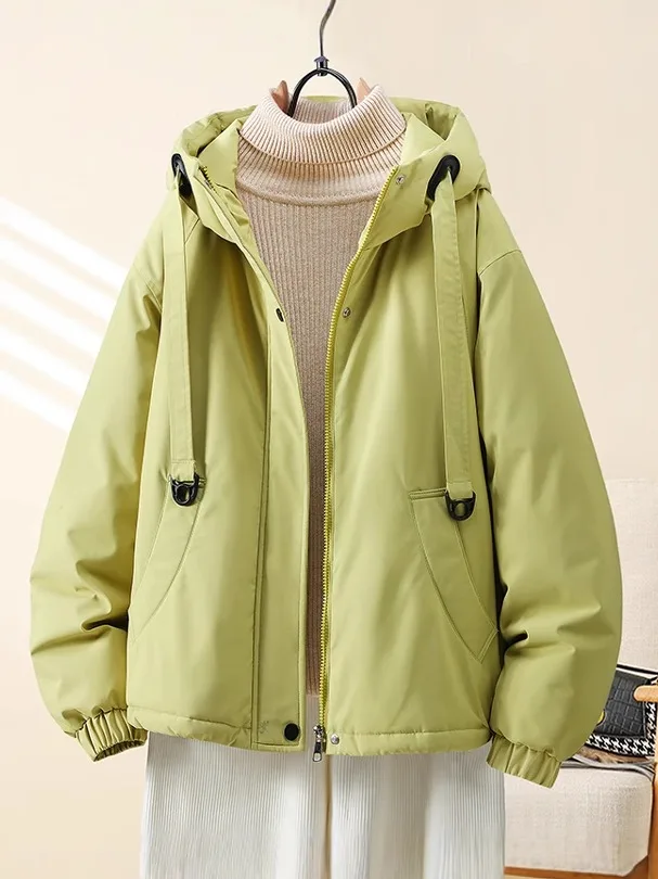 

Новинка зимы: Женская утепленная хлопковая парка с капюшоном, на флисовой подкладке, в корейском стиле, маленький размер