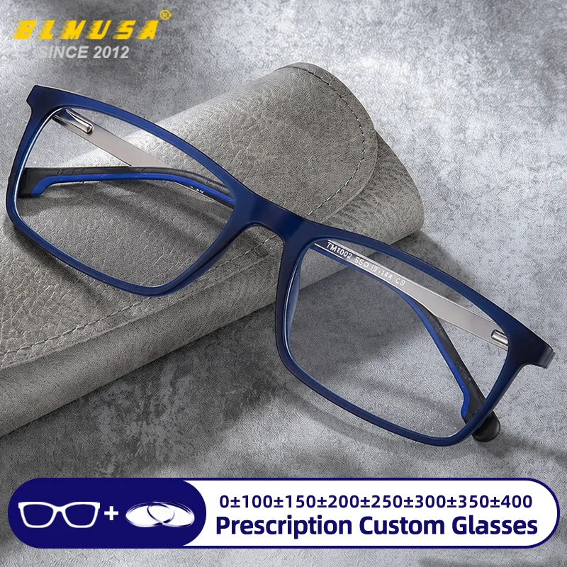 BLMUSA Versatile Men Anti Blue Ray Myopia Glasses High-Quality Rectangle Design Prescription Professional Custom Reading Eyeware