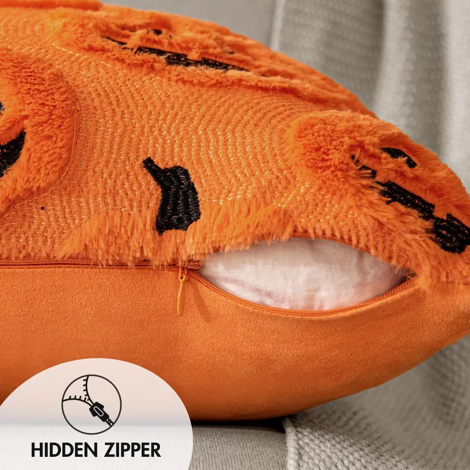 الخريف هالوين رمي وسادة تغطي الزخرفية اليقطين نمط المخدة لينة أفخم فو الصوف وسائد للمنزل أريكة الأريكة