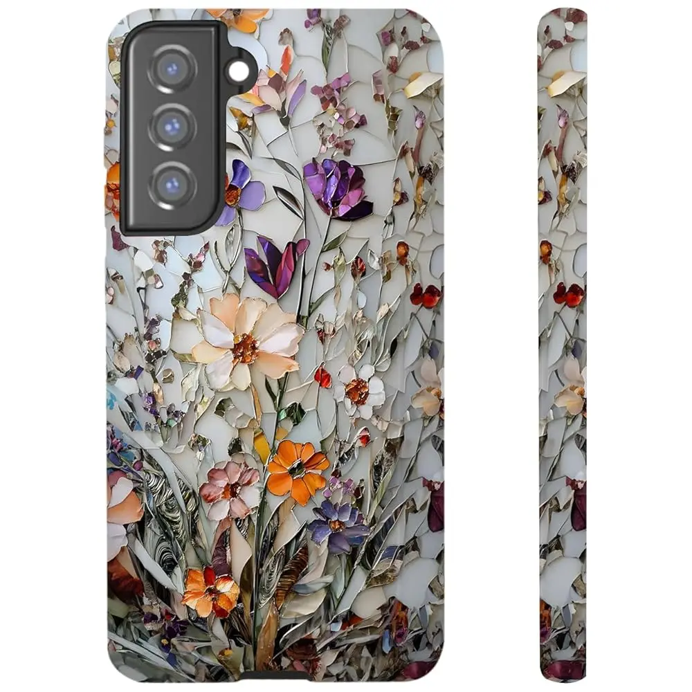 

for Samsung Galaxy S23 Ultra, Elegant Vintage Magnolia Flowers Dual-Layer Hard Shell+Silicone Cover-Shockproof Protective Pho