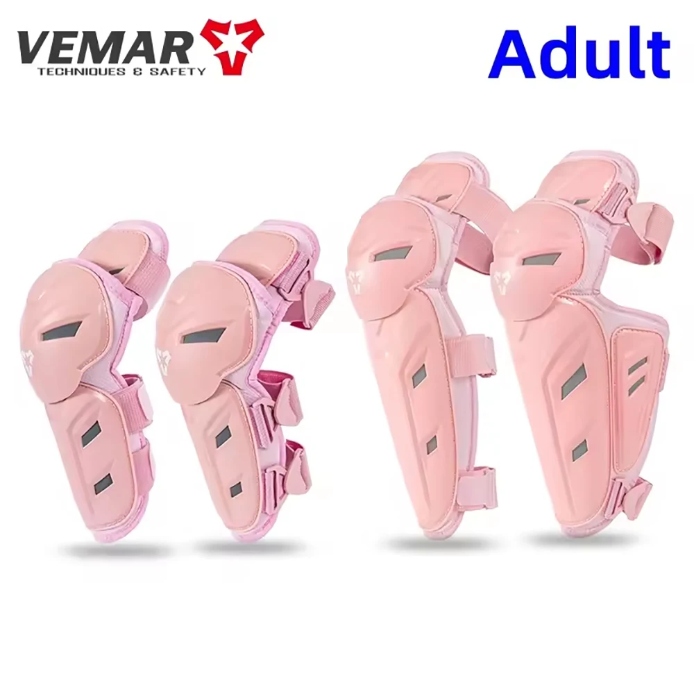 Pink Women Elbow Protector Motorcycle Knee Pads Elbow Guard Set Men Motocross Off-Road Leg Guard Protective Gear Outdoor Sports