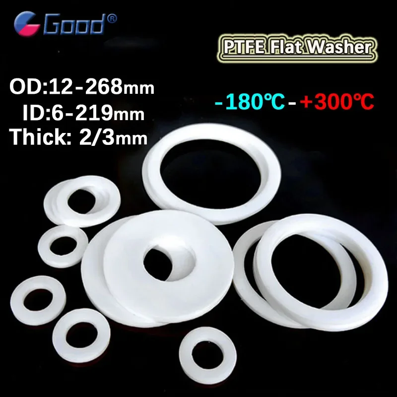 polytetrafluoroethylene Washer PTFE Gasket Flat Flange Pressure Gauge sealing Washer DN25DN50-DN300