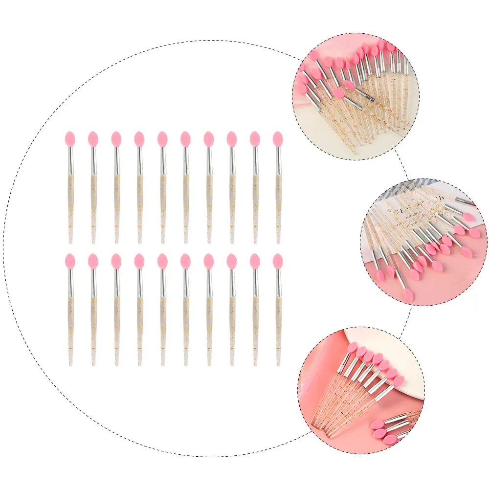 20 piezas cepillo de labios de silicona Mini herramienta de maquillaje retráctil para lápiz labial juego de sombra de ojos respetuoso con el medio ambiente duradero suave