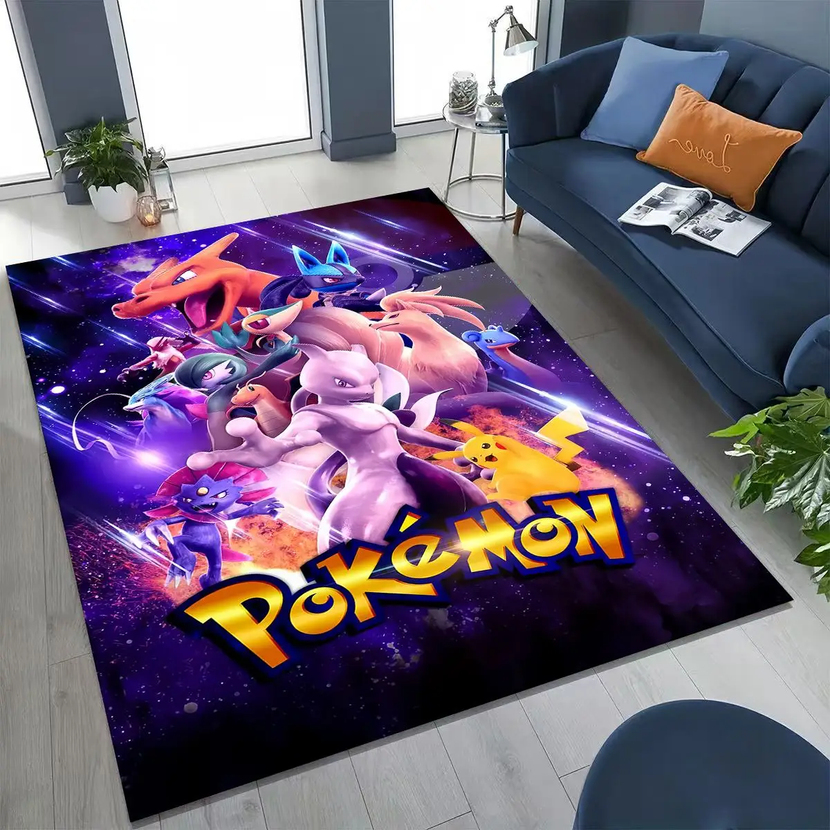 ثلاثية الأبعاد بوكيمون بيكاتشو 2026 نمط جديد الكرتون البساط لغرفة النوم غرفة المعيشة أريكة المنزل ممسحة ديكور ، طفل أكبر اللعب سجادة أرضية غير قابلة للانزلاق #2