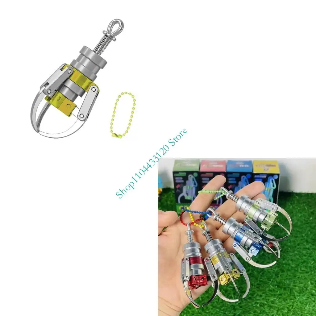 0XXD Mini Press Claw Keychain ABS Doll Machine Grab-clip Keyring Secure Holder For Key Backpacks Fun Simulation Accessories