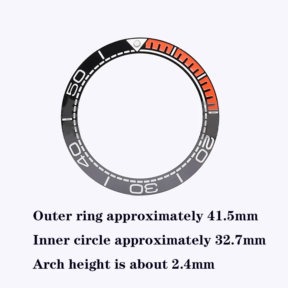 Watch Accessories Ceramic Circle Scale Circle Yacht Embossed Circle Outer Ring 41.5mm Inner Ring 32.7mm Watch Repair Parts