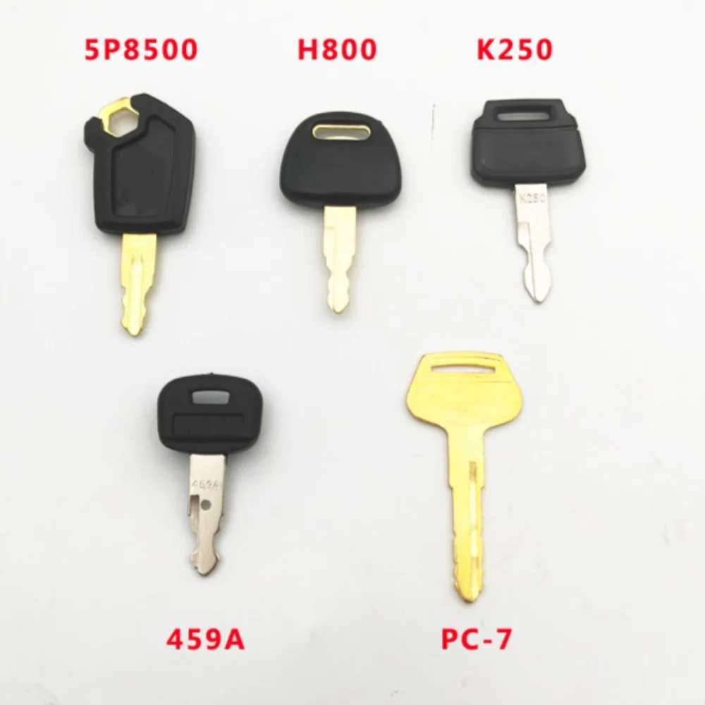 

5pcs Excavator Ignition Start Key Set Excavator Replacement Keys for Caterpillar Hitachi Kobelco Komatsu Kubota Dozer Digger