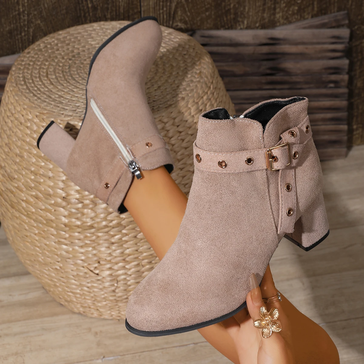 Trend Spring Winter Women Boots High Heels Boots Women High Quality European Shoes for Women Comfortable Concise Shoes Ladies