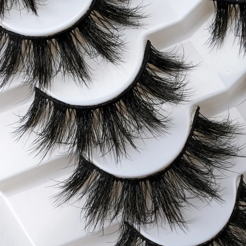 7Pairs False Eyelashes Voluminous Crisscross Fluffy Style Natural Dramatic Full Strip Lashes Cruelty-Free Easy Apply Makeup Tool