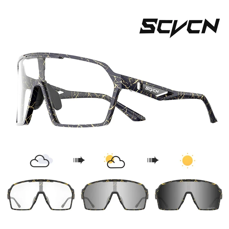 

SCVCN Photochromic Cycling Glasses Baseball Sunglasses for Men Women Driving Glasses MTB Bike UV400 Outdoor Sport Eyewear 2024