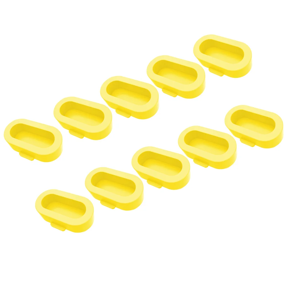 10 قطع من قابس الغبار لحماية منفذ السيليكون، لمسة نهائية ناعمة مقاومة للاهتراء، سهلة التركيب، إزالة 10 قطع صفراء #4