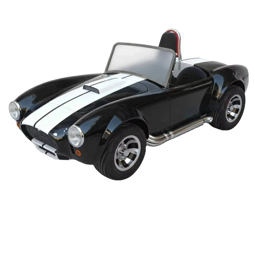 Mini Auto Elettrica Vintage Stile Cobra Nera Classica a 2 Posti per Visite Turistiche in Resort e Parchi