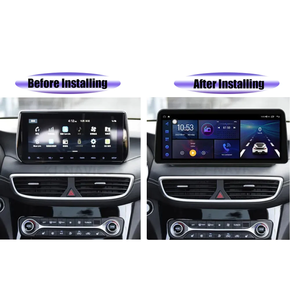 12.3'' IPS Screen Car Multimedia Video Player Android 14 For Hyundai Tucson 2017 2018 2019-2021 WIFI Auto Radio GPS Navigation