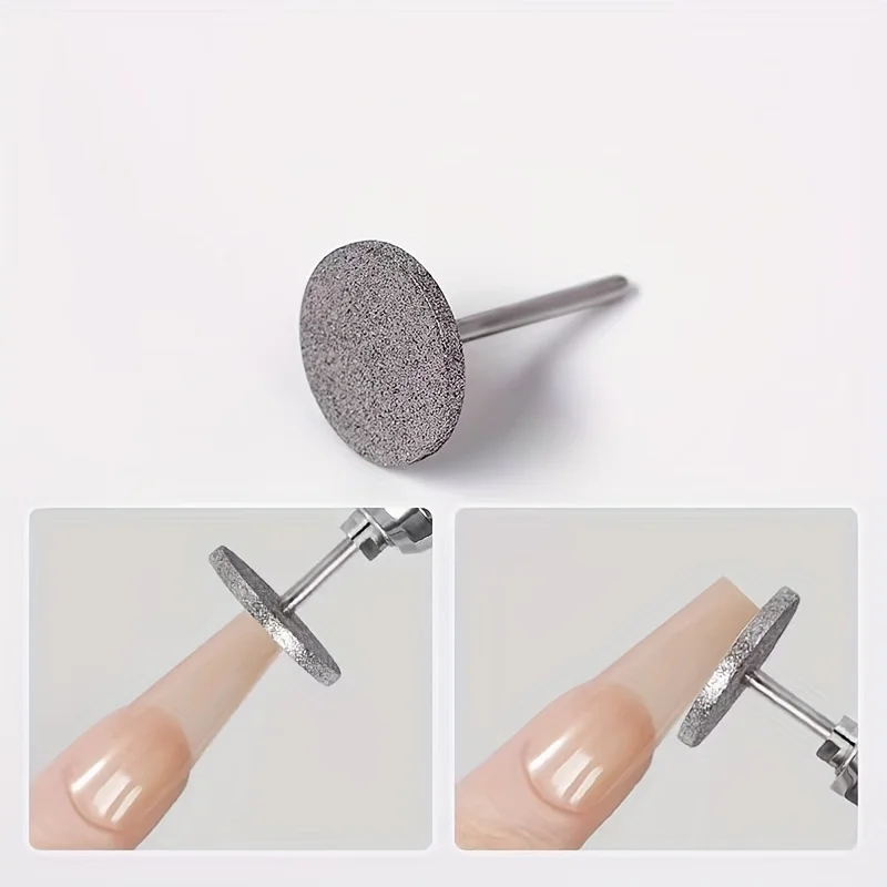 1Pcs 20mm Flat Sanding Disc Nail Drill Bit UFO Grinding Head for Square Trapezoid Nail Shaping Manicure Prep Tool