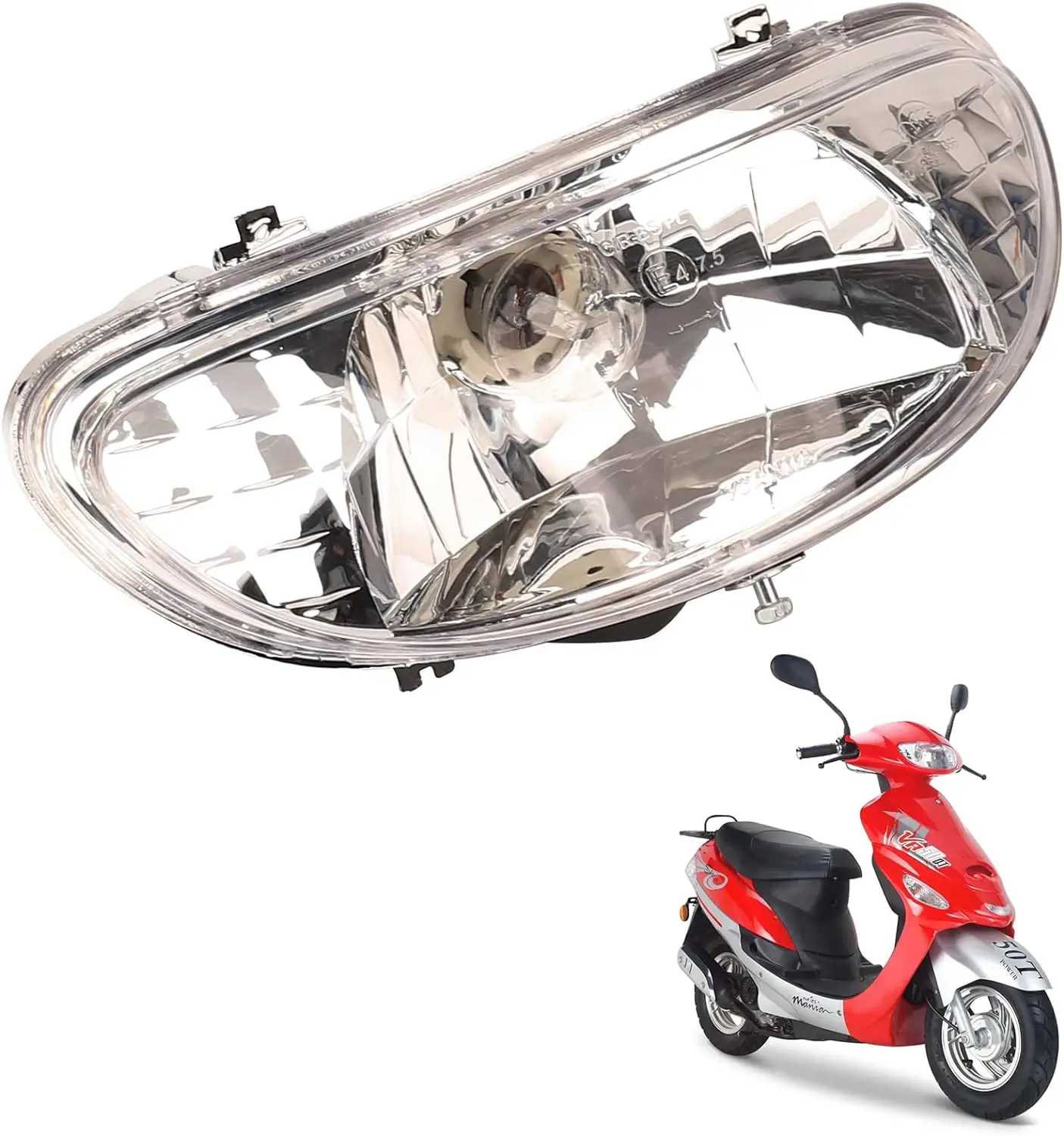 Reflektor motocyklowy zespół reflektorów dla TaoTao GY6 50cc chiński skuter motorower TaoTao halogenowe żółte światło