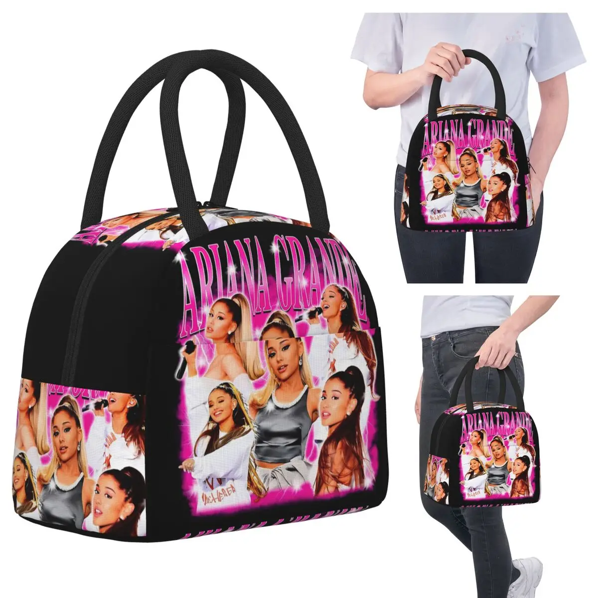 

Музыка R и B The Best Singer Ariana Grande Изолированная сумка для обеда для женщин Кулер Термальная коробка для еды Сумка Герметичные коробки для завтрака